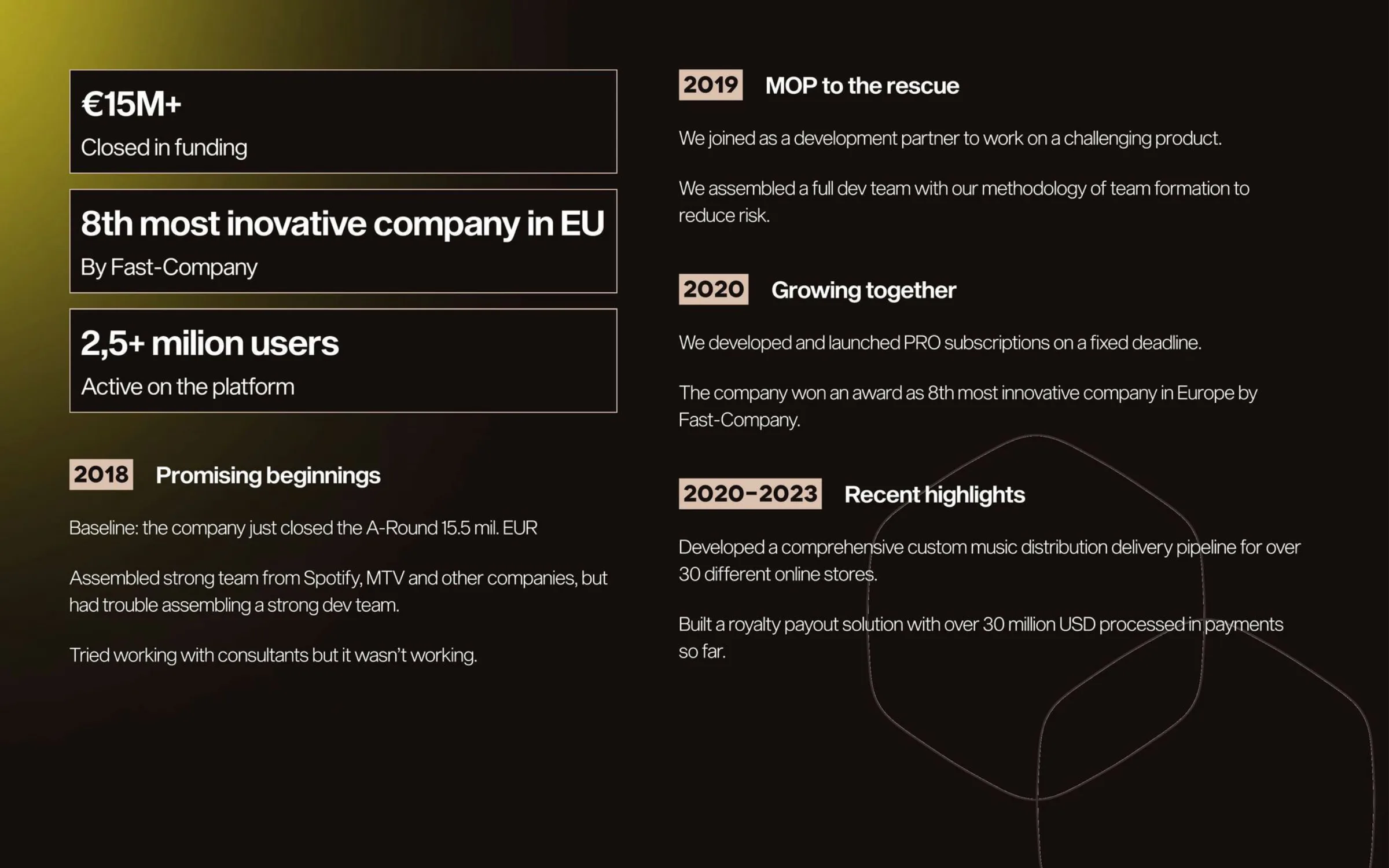 Pitch deck, bild 13 av 20