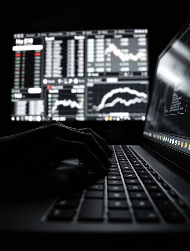 Tangentbord och skärmar för handel inom fintech